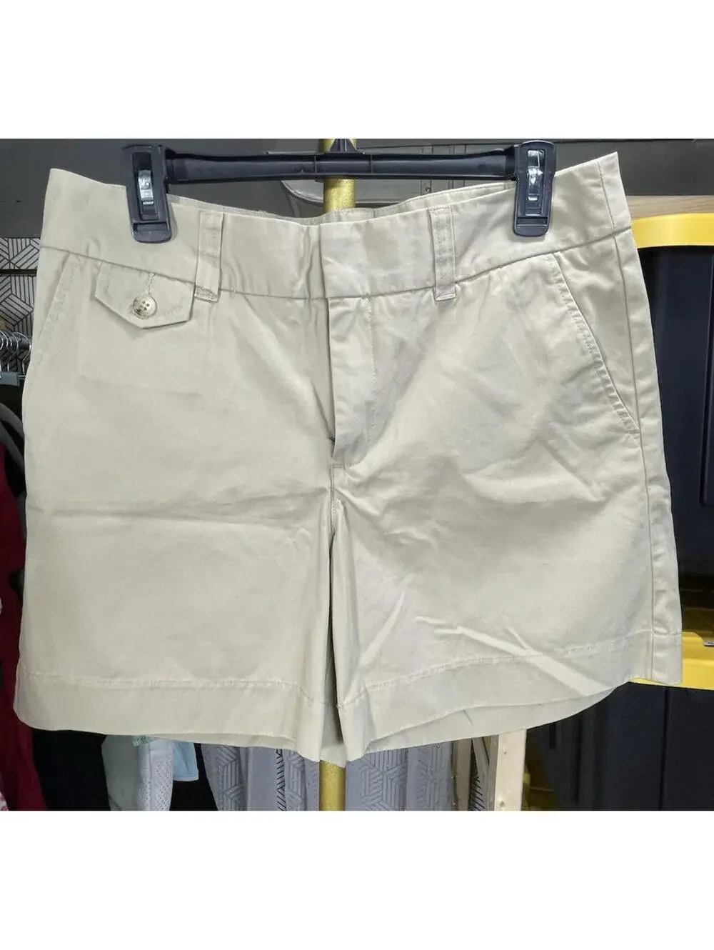 Eddie Bauer Shorts Women's 10 Tan Khaki Mercer Fit Chino Cotton Outdoor Hiking